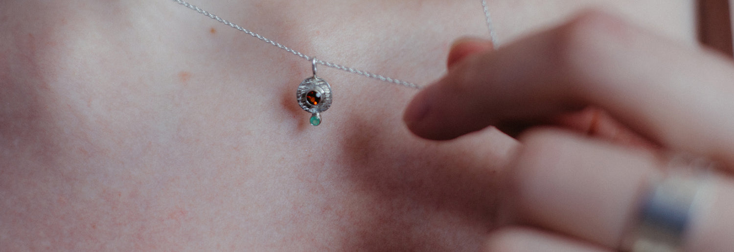 Handcrafted recycled gold and silver chain link and pendant necklaces