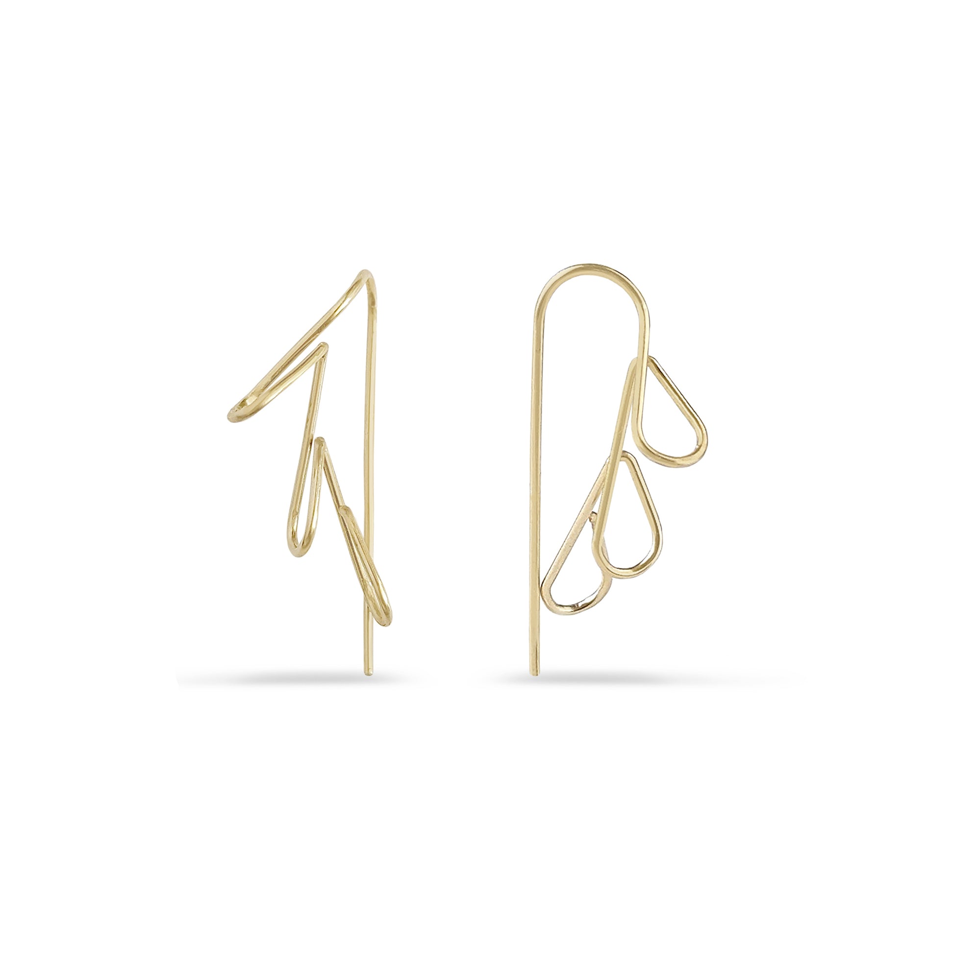 14K gold wire flower hoops