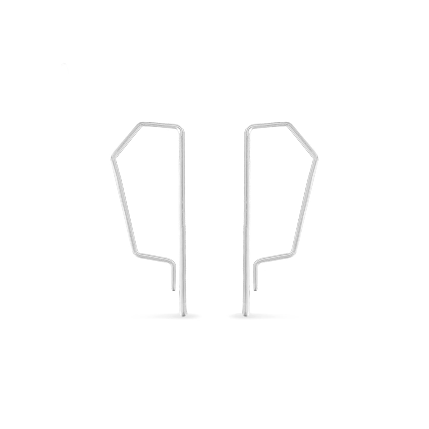 small silver geometric earrings