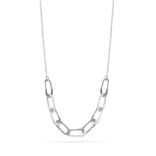 Sterling silver hammered oval link chain