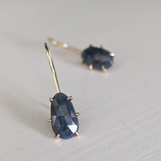 14K Blue Sapphire Earrings
