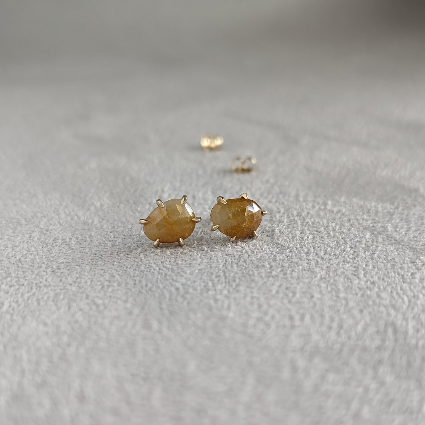 14K Yellow Sapphire Studs