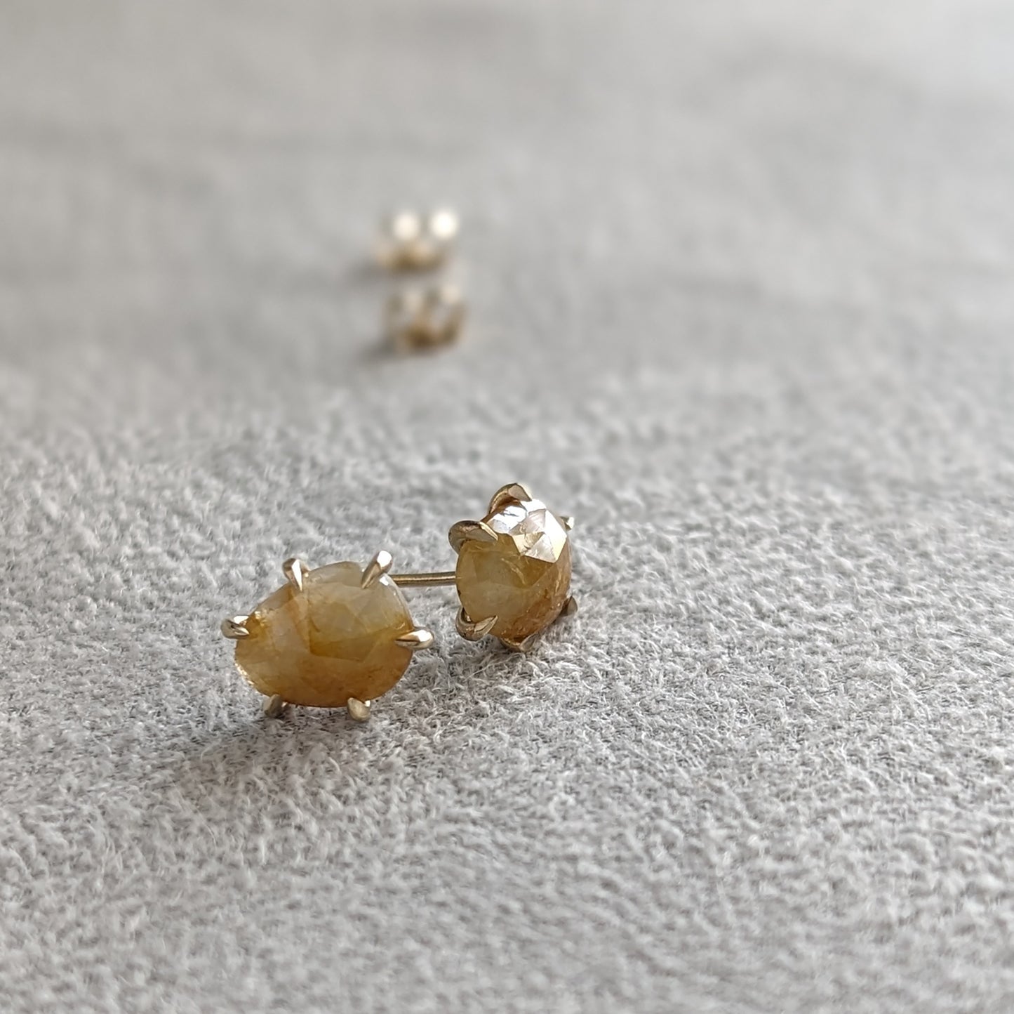 14K Yellow Sapphire Studs