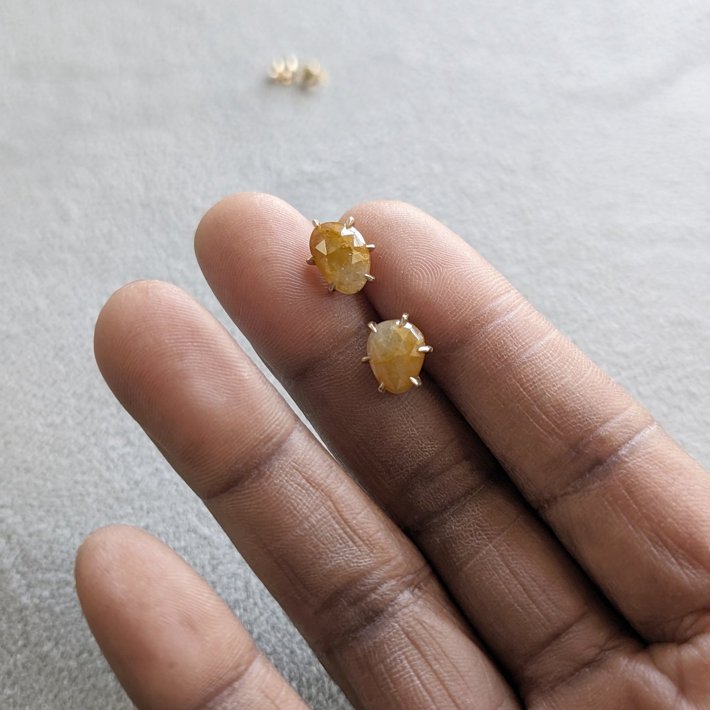 14K Yellow Sapphire Studs