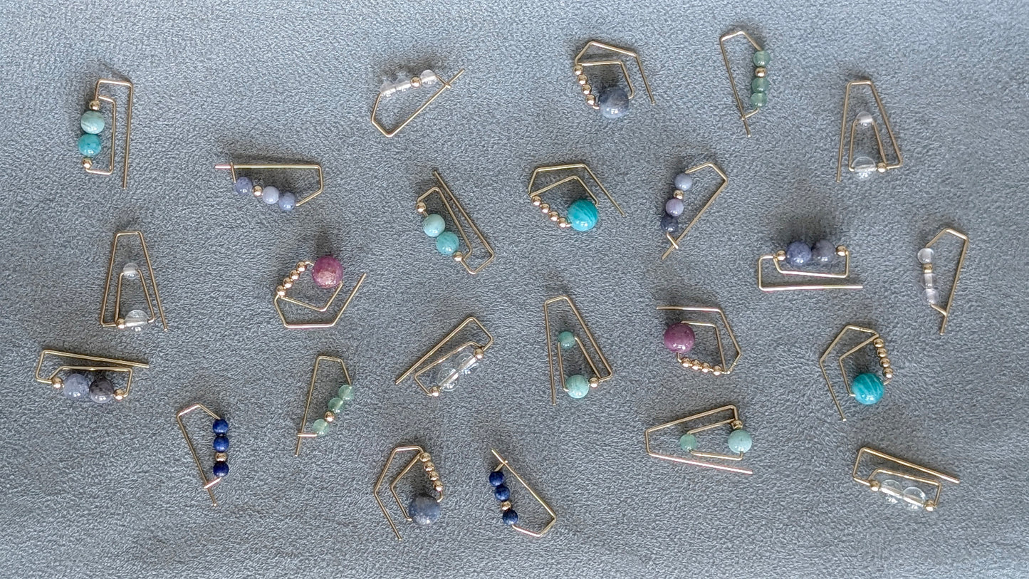 14K Brea Topaz Hoops