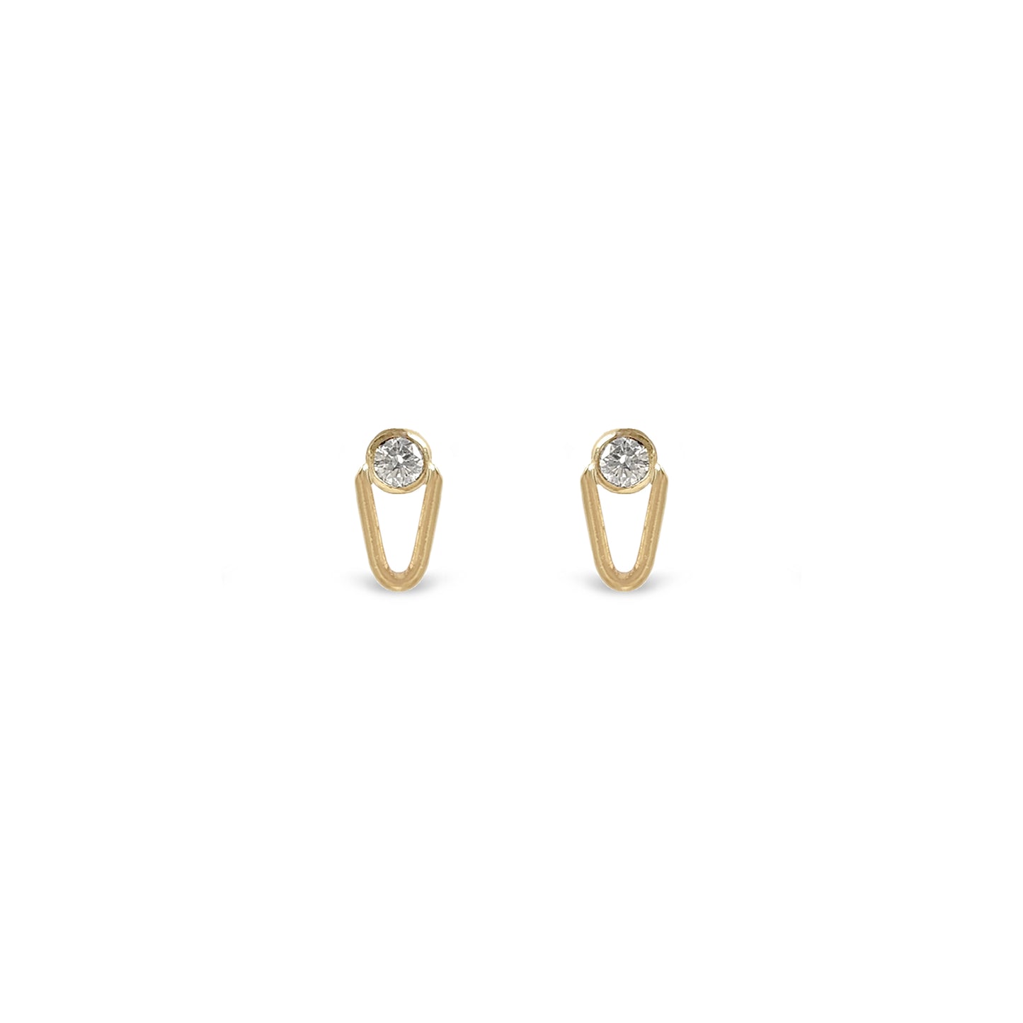 14K gold white diamond stud earrings