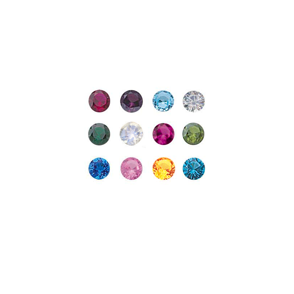 Chart representing the birthstone for each month