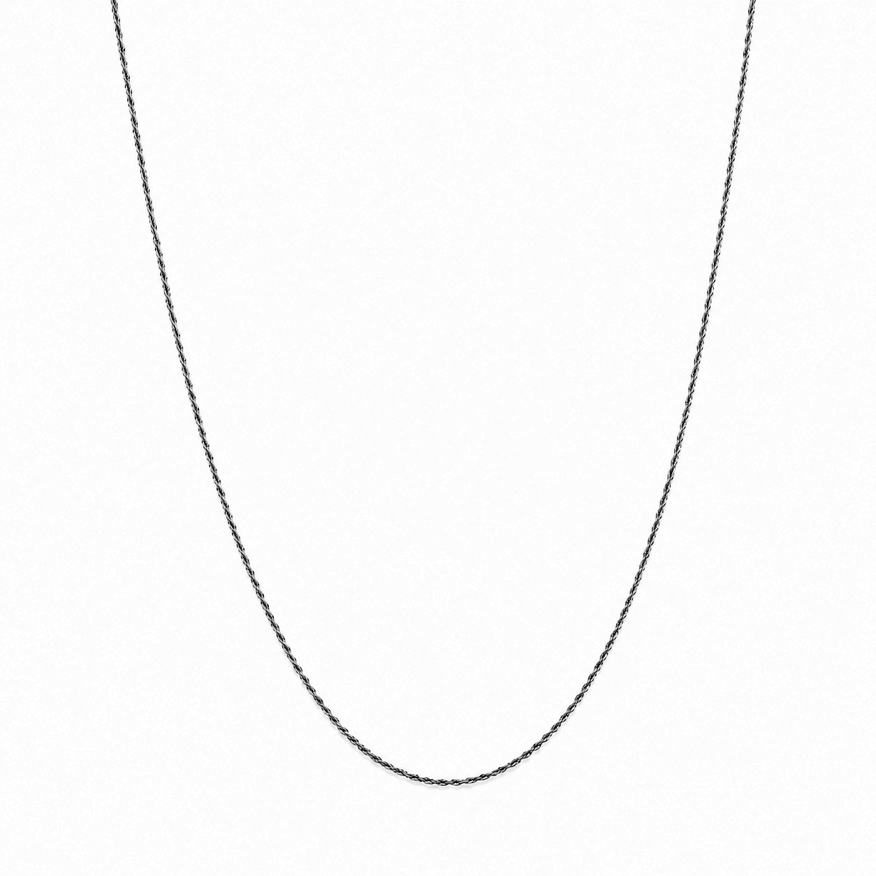 A delicate black chain necklace shown against a plain white background, forming a U-shape.