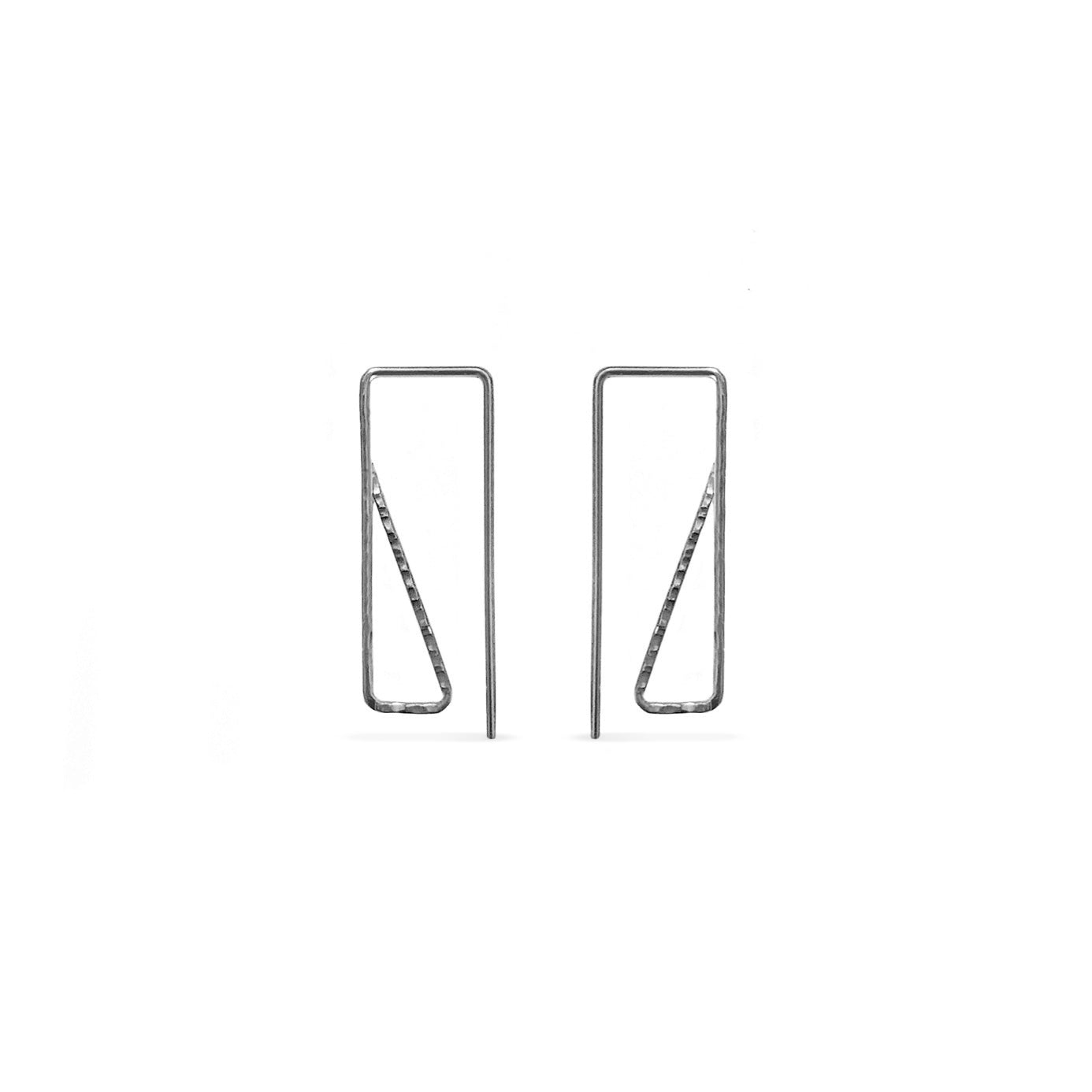 black rectangle wire hoop earrings