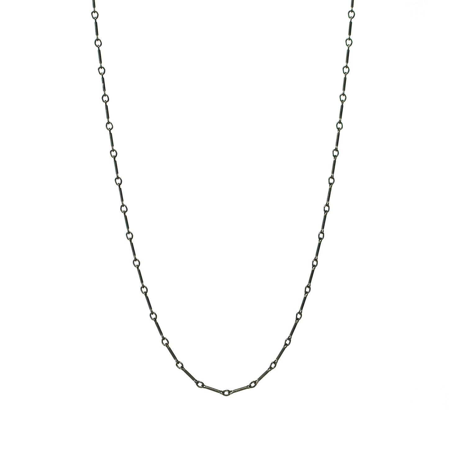 charcoal silver bar link chain