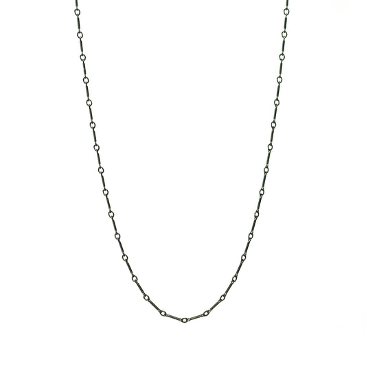 charcoal silver bar link chain
