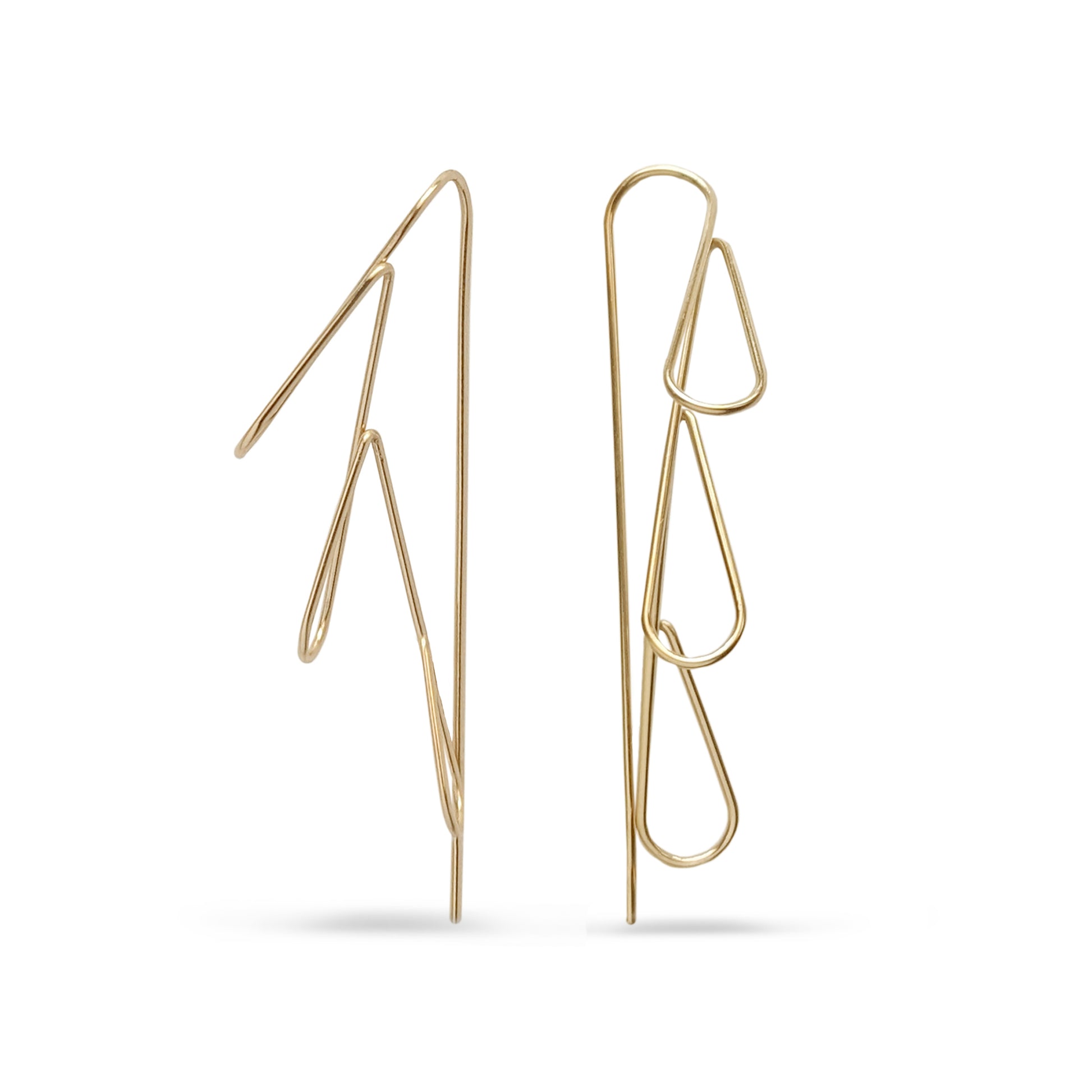 gold filled flower petal hoop earrings