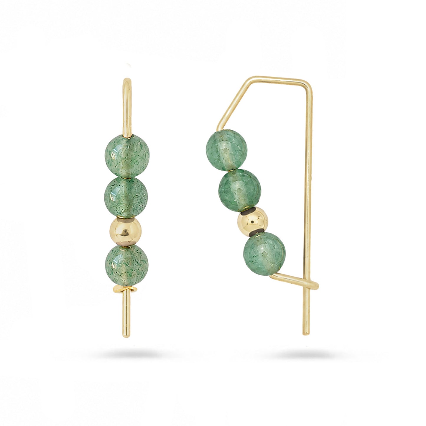 14K Axiom Aventurine Hoops