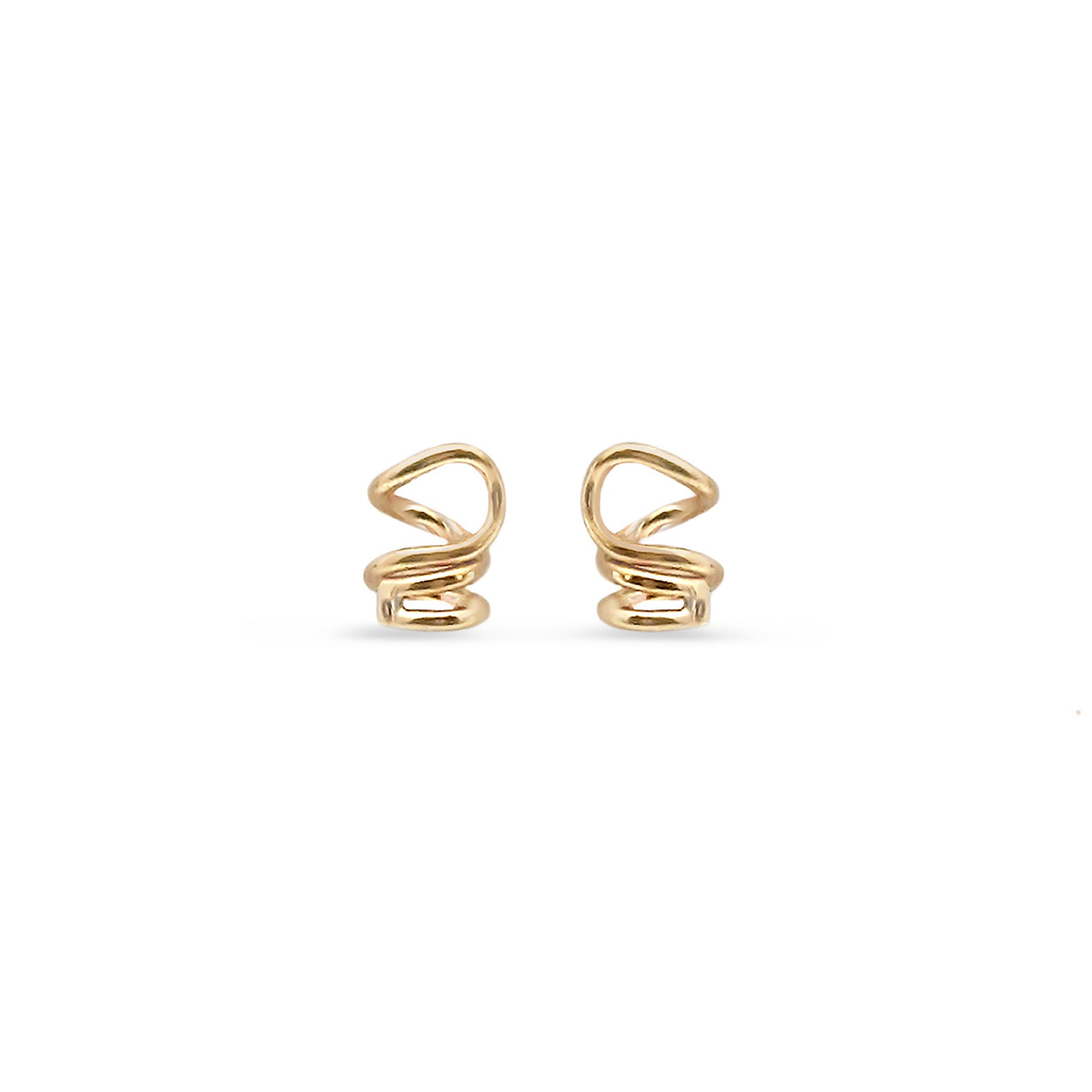 dainty 14k gold coiled wire studs