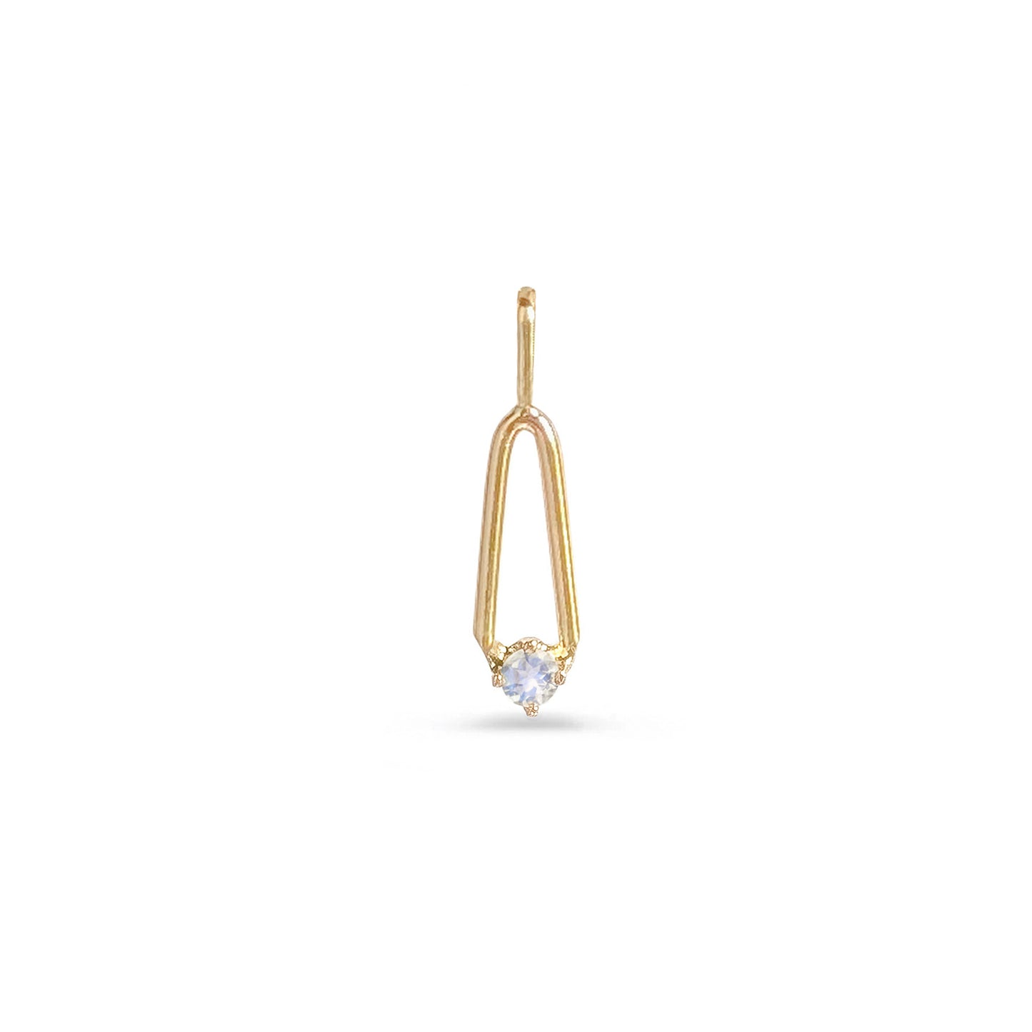 14K Gold Moonstone Teardrop Charm Pendant