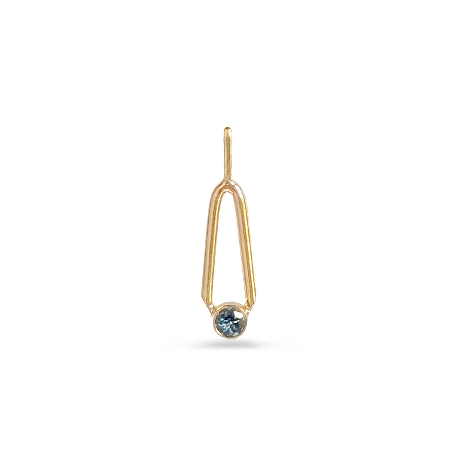 14K Gold Sapphire teardrop Charm Pendant