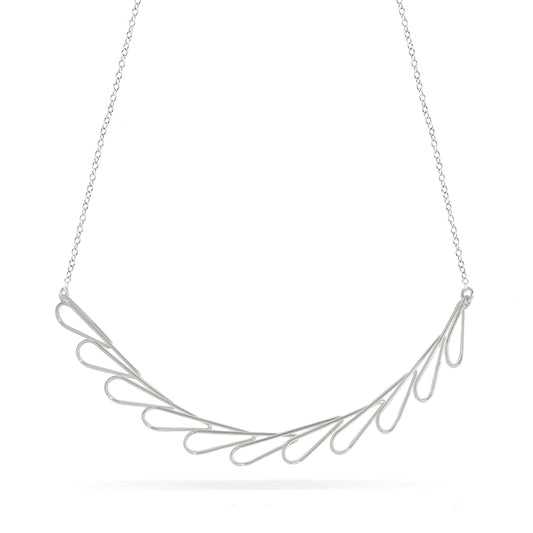 Floral-inspired collar statement necklace in sterling silver