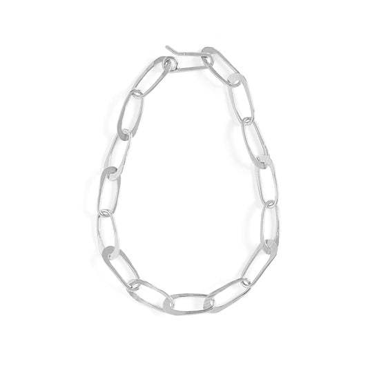 Sterling silver hammered oval link chain