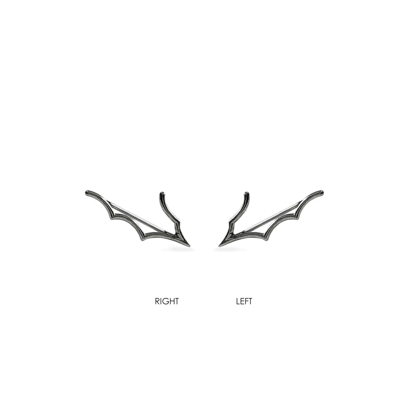 right and left charcoal ear climbers