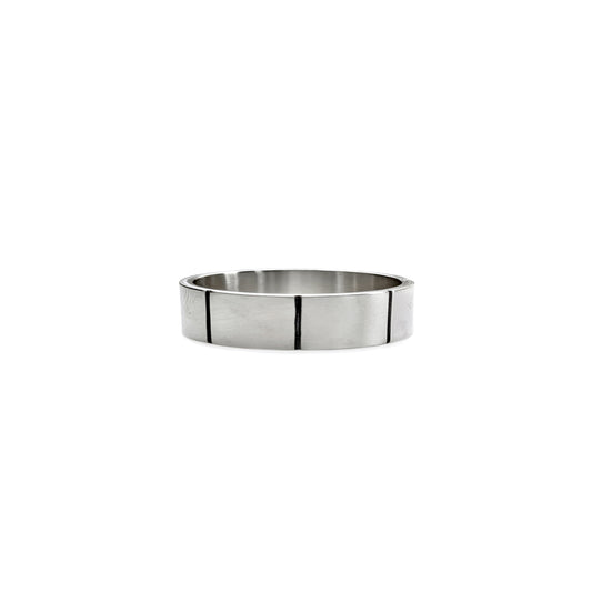 silver thin-lined thick ring band