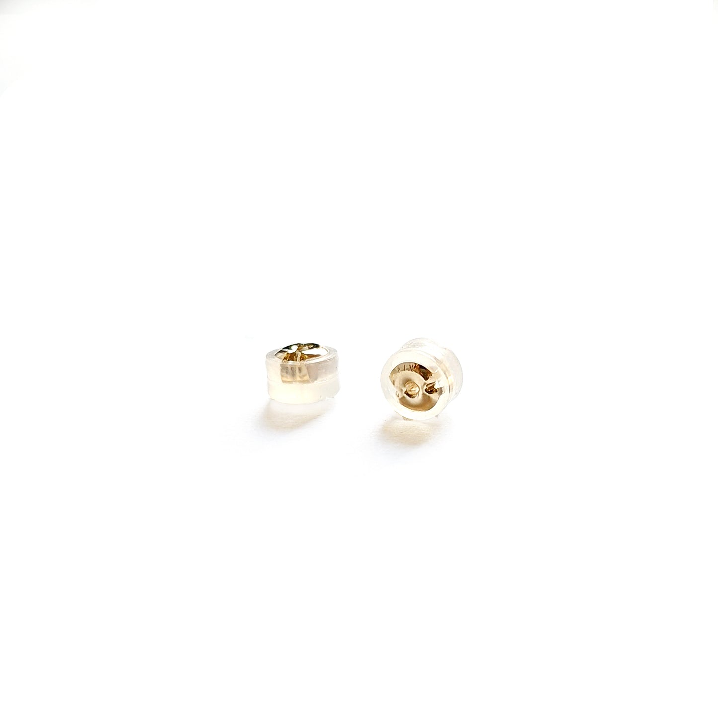 silicon earring back in 14K gold