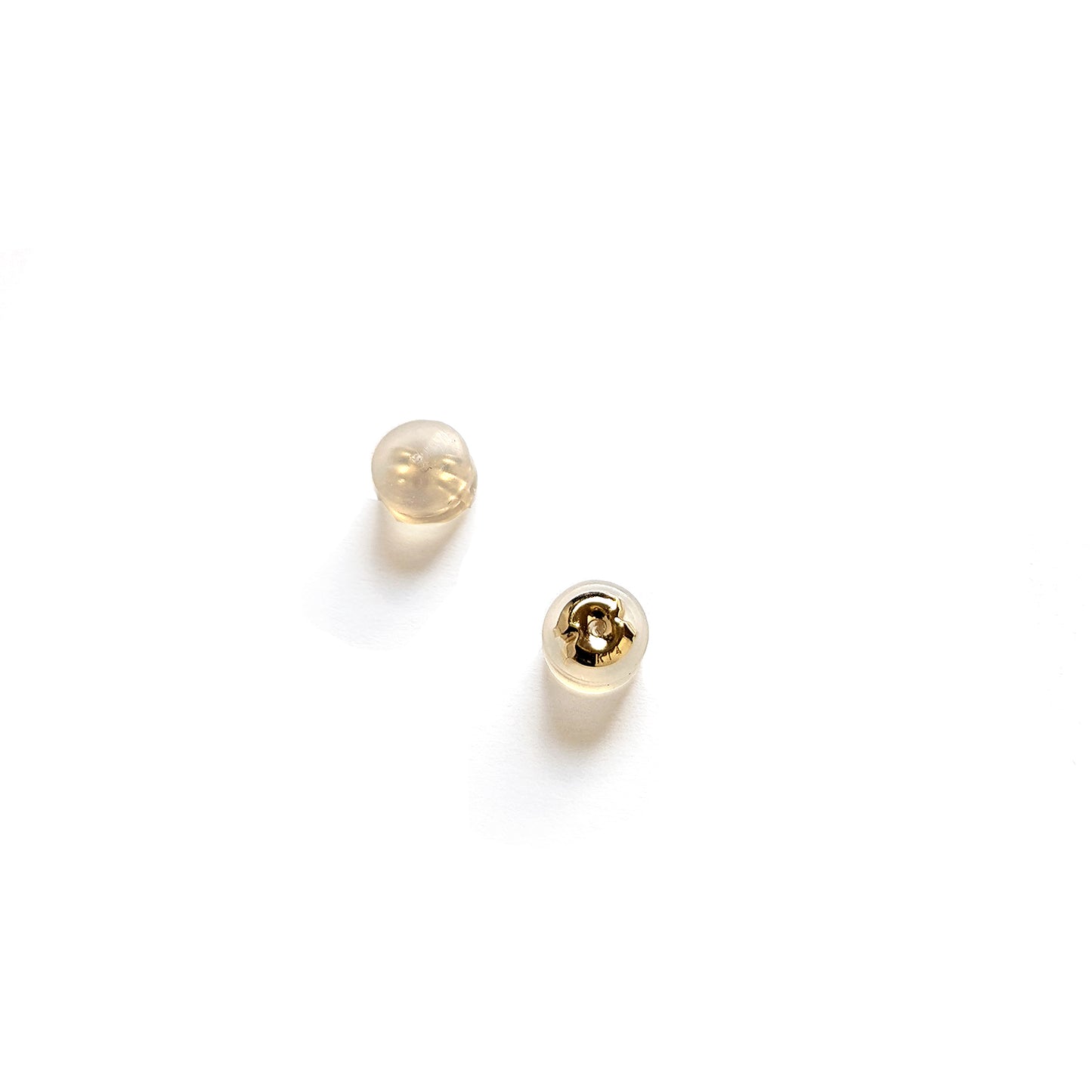 silicon earring back in 14K gold