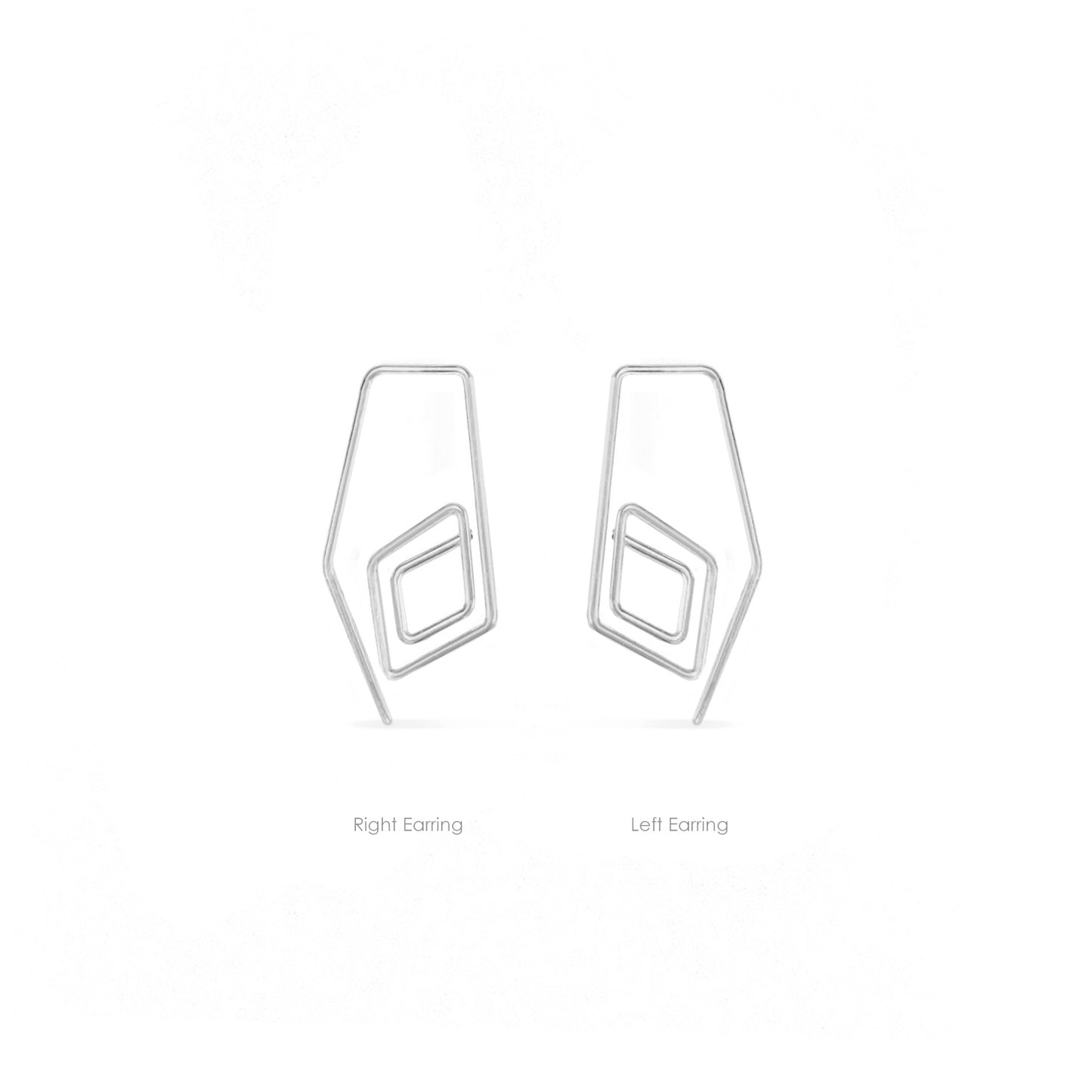 left and right spiral diamond hoop earrings