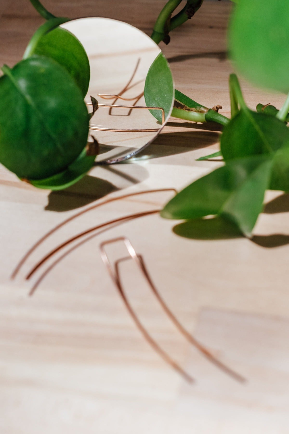 Everyday fine threader hoop earrings in rose gold