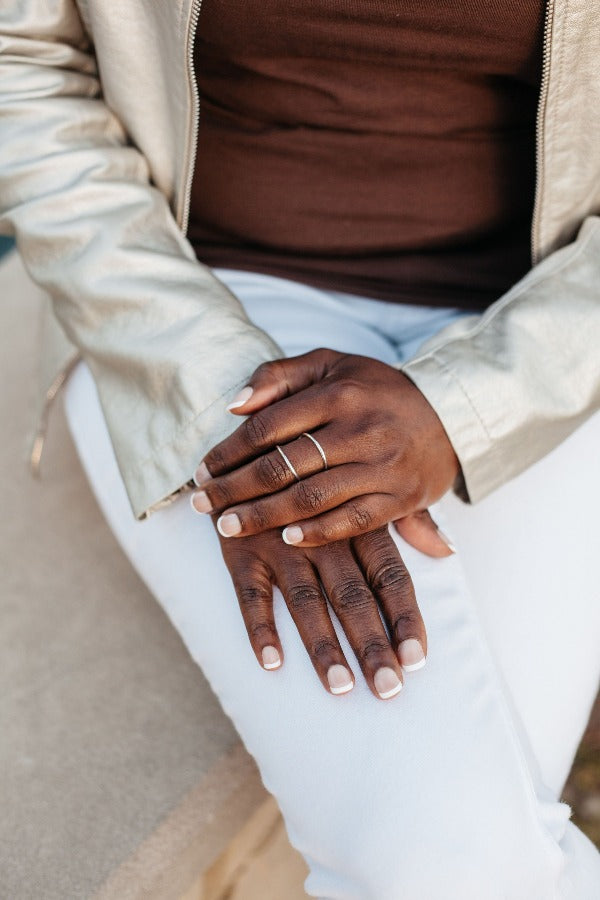 Open wrap around ring in sterling silver