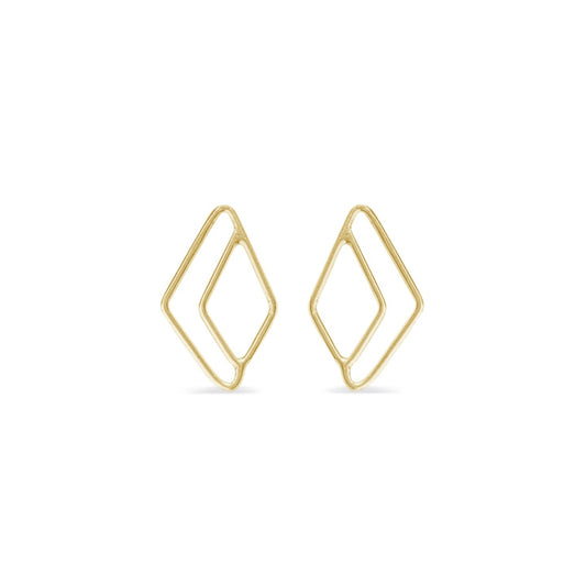 Halo diamond stud earrings in14K gold