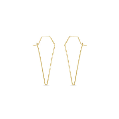 Geometric point hoop earrings in 14K gold