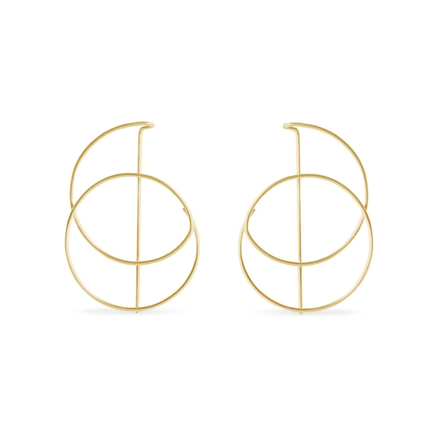 14K Gold circular spiral hoop earrings