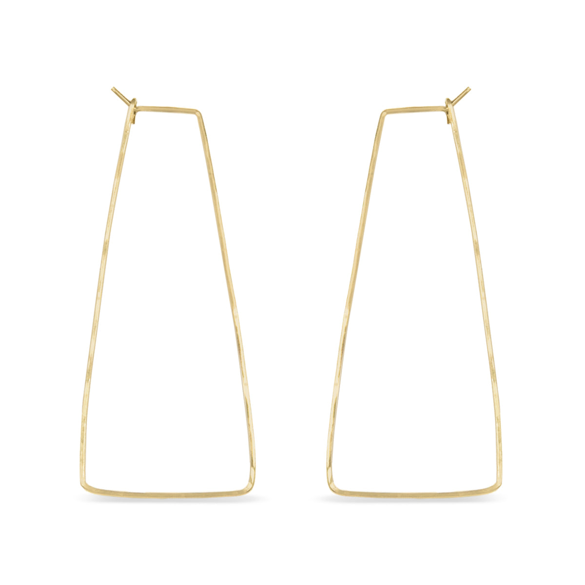 delicate Gold trapezoid wire hoop earrings
