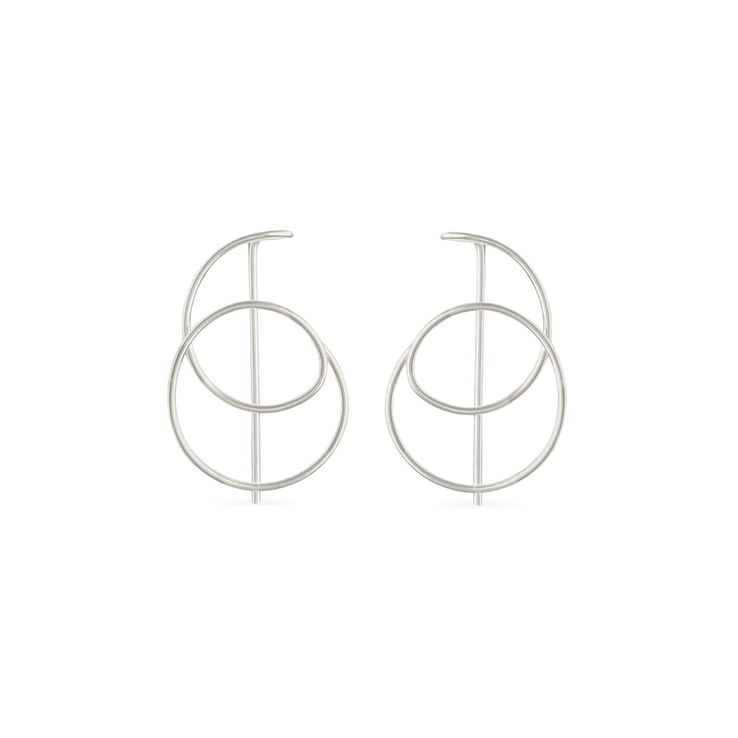 Round spiral hoop earrings in silver