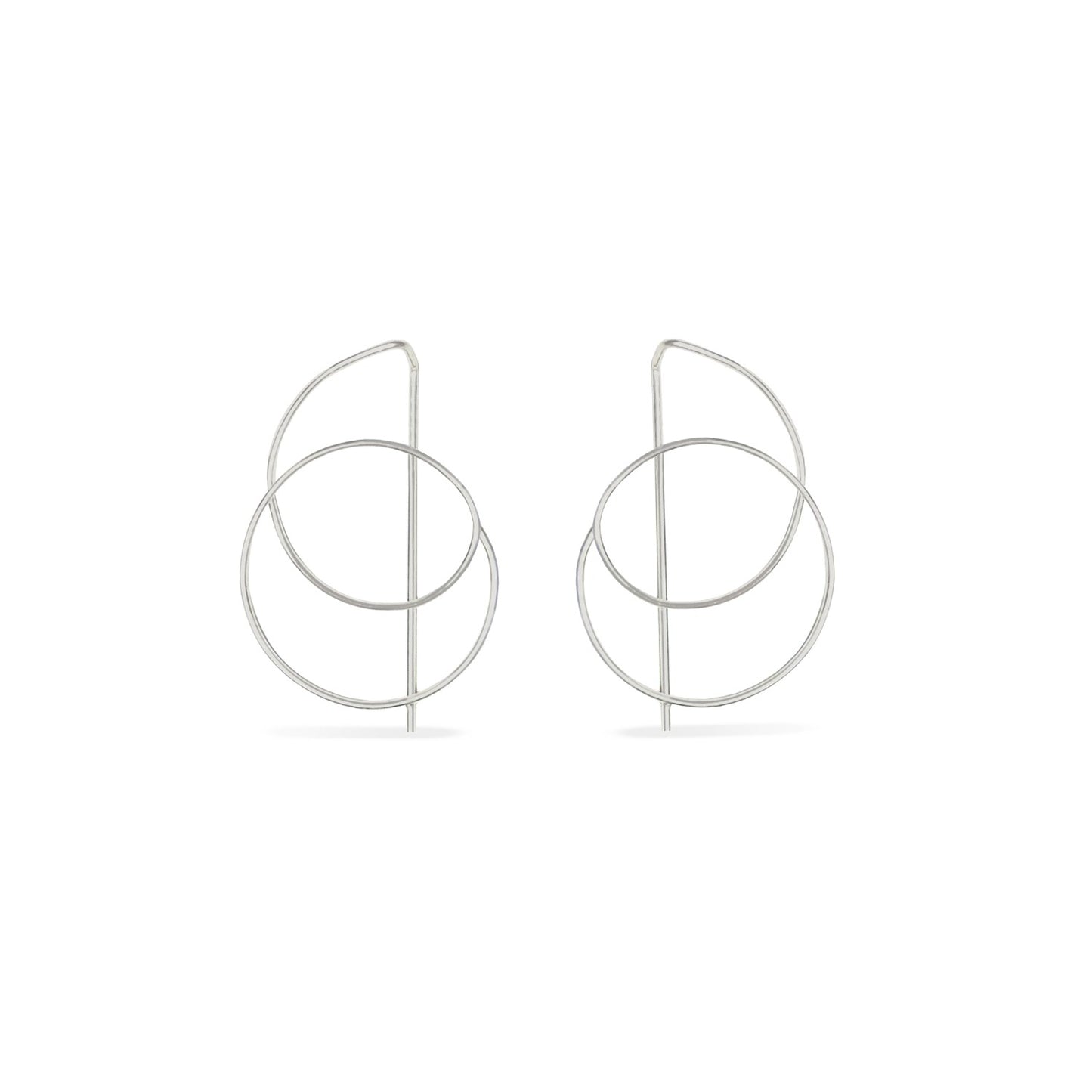 Sterling silver threader hoop earrings