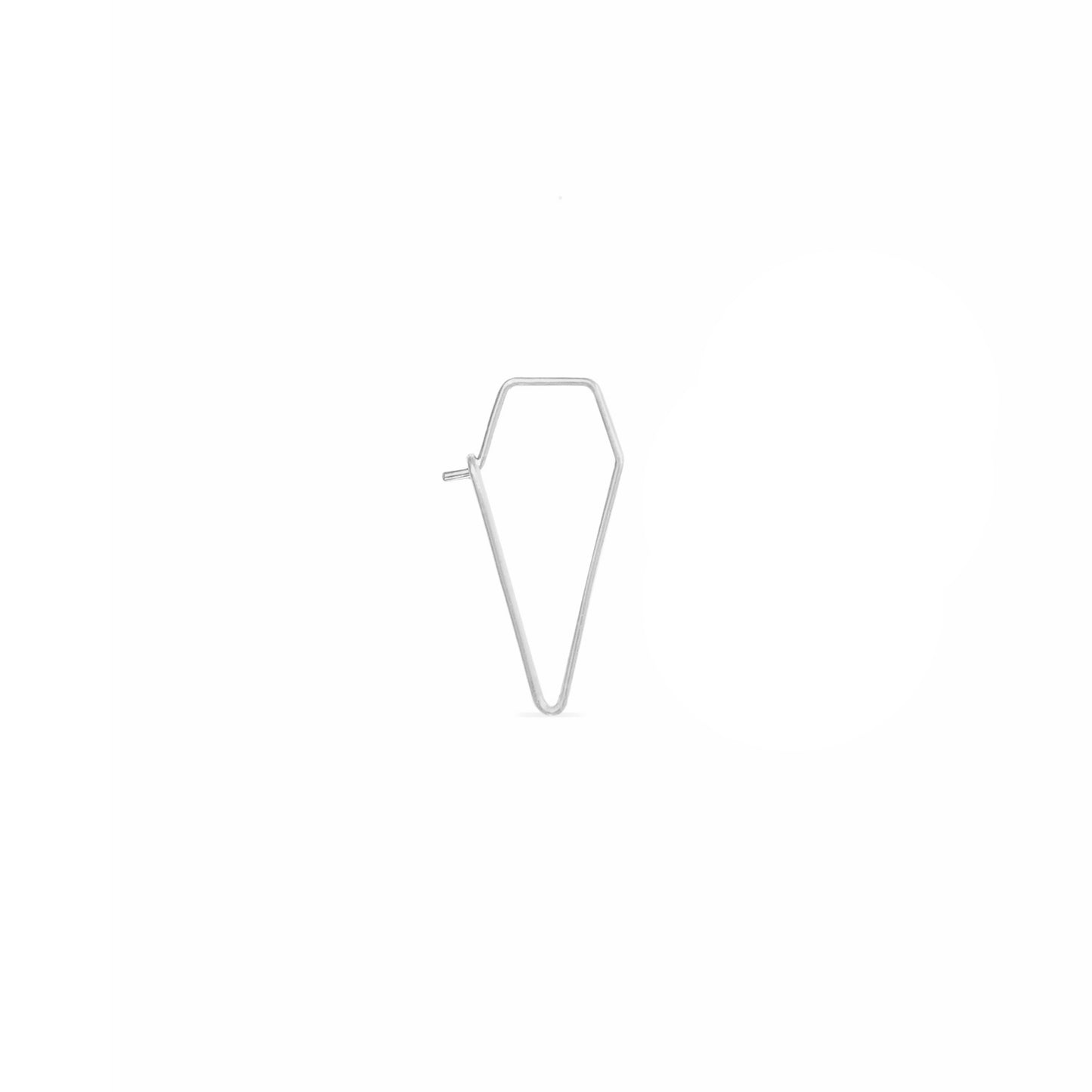 single silver dagger hoop earrings