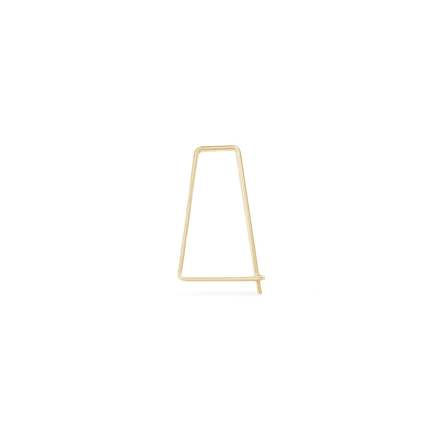 14K gold single micro triangle hoop earring