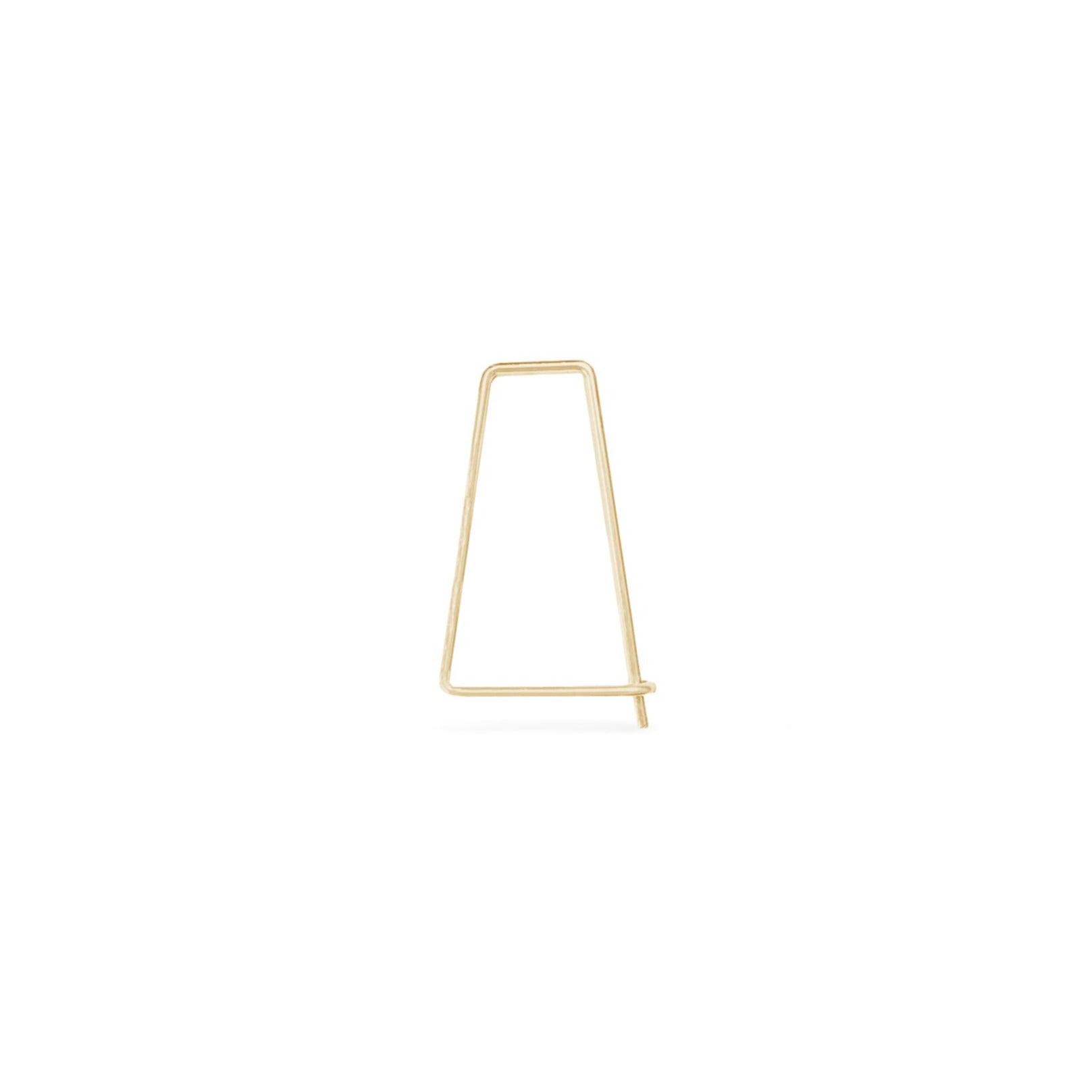 14K gold single micro trapezoid hoop earring