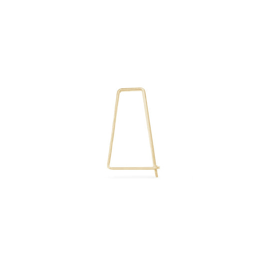 14K gold single micro triangle hoop earring