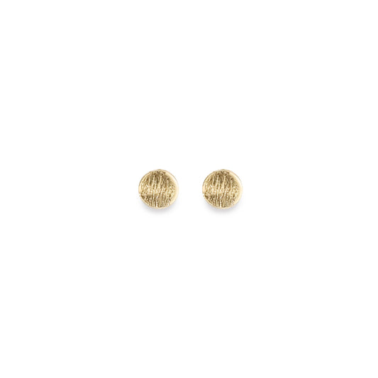 tiny Round gold curved stud earrings