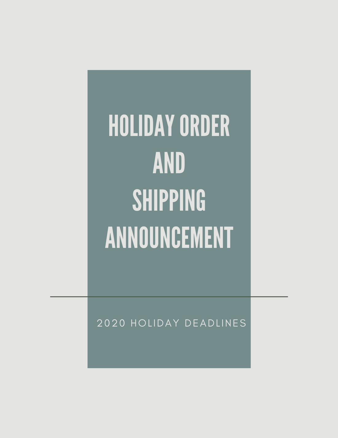 Holiday Order and Shipping Deadline Announcement at Cindy Liebel Jewelry