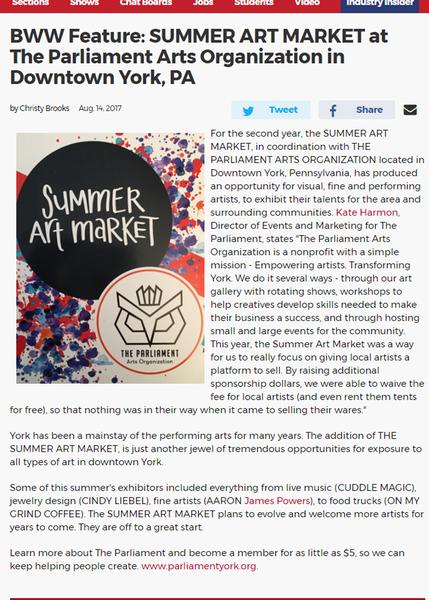 Press Release Summer Art Market Article