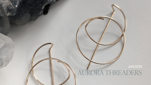 Aurora Threader Pull Through Earrings in Gold by Cindy Liebel Jewelry