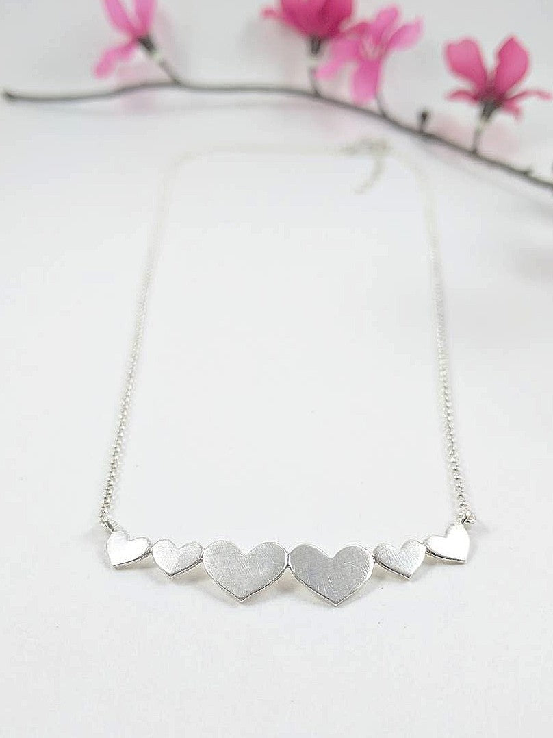 Custom Sterling Silver Heart Bar Necklace by Cindy Liebel Jewelry