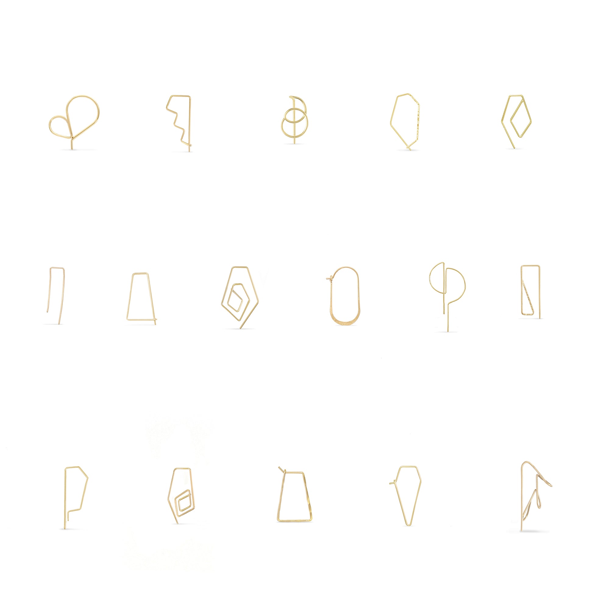 14K micro hoop earring collection