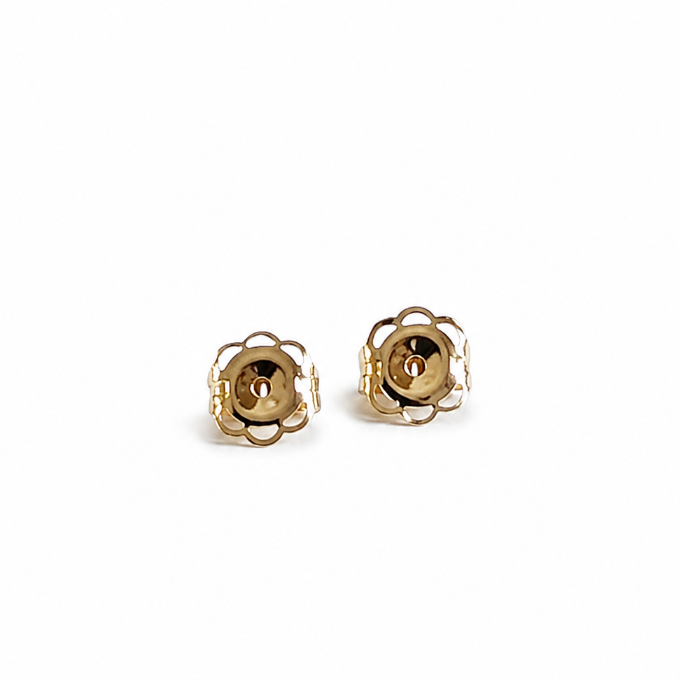 14K gold 5mm earring backs on white background
