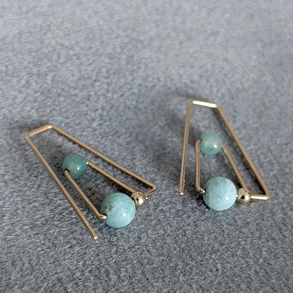 14K Flera Aventurine & Tanzanite Hoops