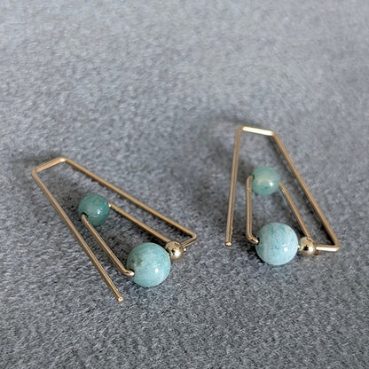14K Flera Aventurine & Tanzanite Hoops
