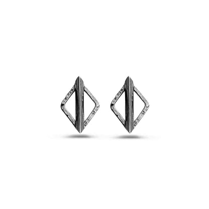 Pair of diamond-shaped earrings on a white background