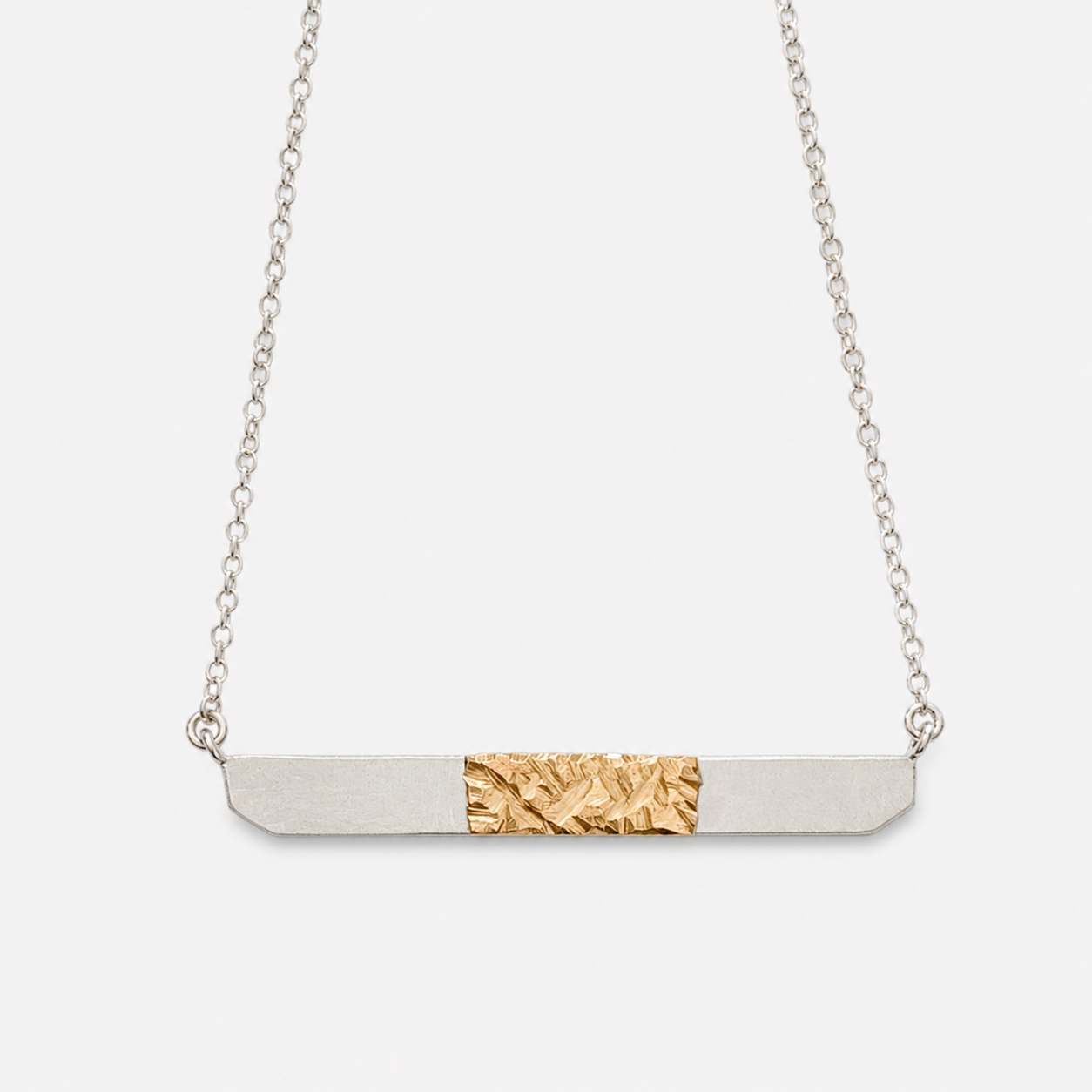 Silver and Gold Bar Necklace